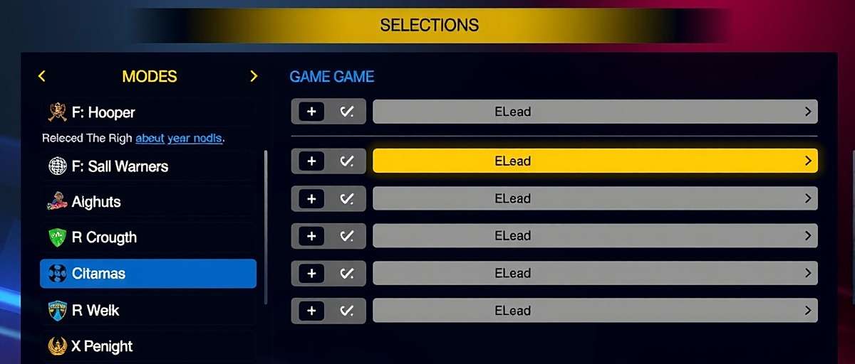 Bengaluru Warriors Game Modes Bengaluru Warriors game modes selection screen showing various options